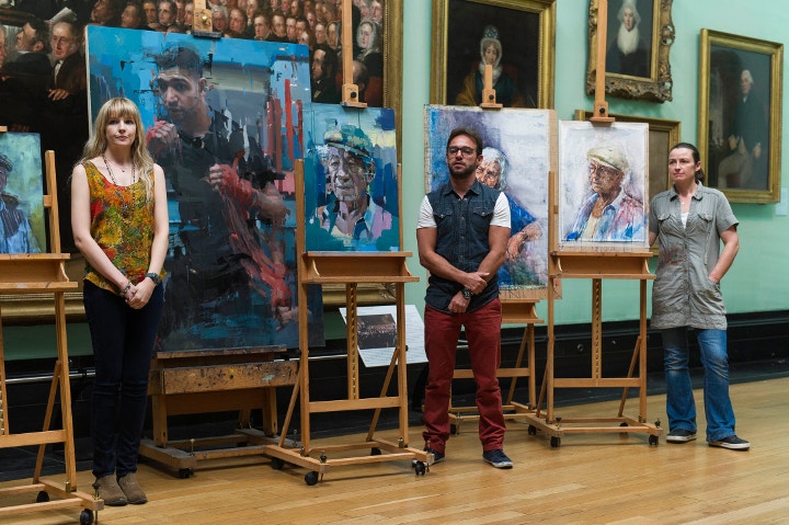 Christian Hook and other artists at Sky Arts Portrait Artist of the Year final